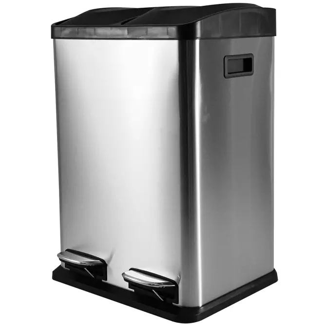 Szemetes 40 l (2x20 l) ezüst matt