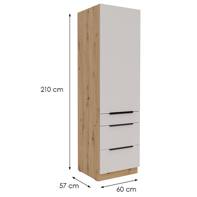 Konyhaszekrény Solea cashmere/artisan 60DKS-210 1F 3S