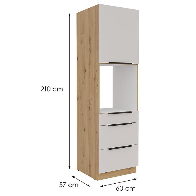 Konyhaszekrény Solea cashmere/artisan 60DPS-210 1F 3S