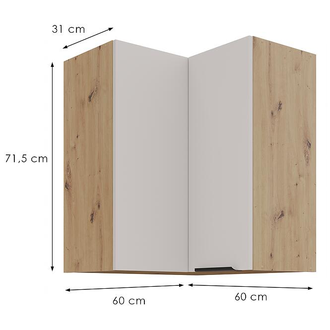 Konyhaszekrény Solea cashmere/artisan 60x60 GN-72 2F (90°)
