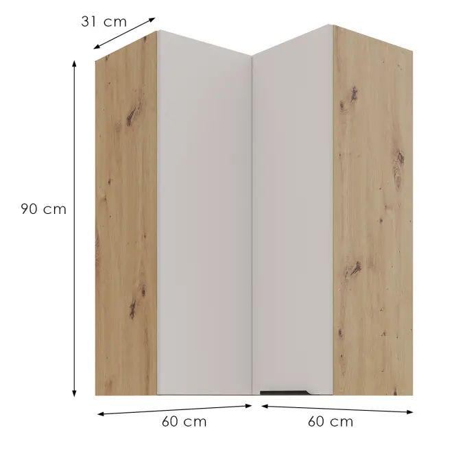 Konyhaszekrény Solea cashmere/artisan 60x60 GN-90 2F (90°),2