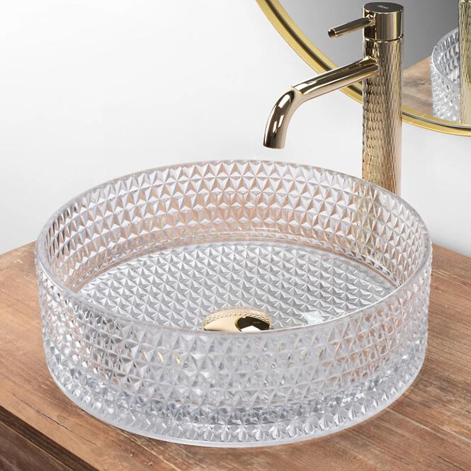 Mosdókagyló lapon Cristal Transparent,5