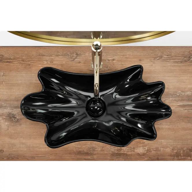 Mosdókagyló lapon Infinity Black,6