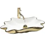 Mosdókagyló lapon Infinity Gold/White