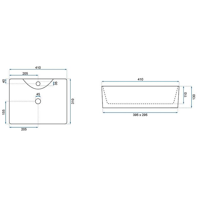 Mosdókagyló lapon Kelly Mini Aiax Shiny,2