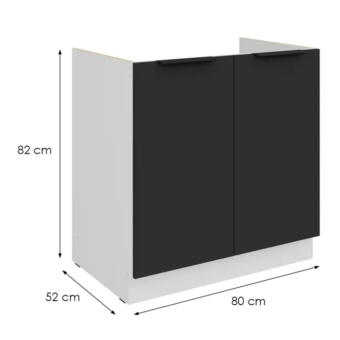 Konyhaszekrény Aria-Bl/Wh Anti Fingerprint 80zl 2f Bb