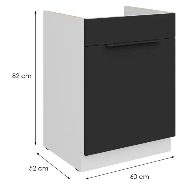Konyhaszekrény Aria-Bl/Wh Anti Fingerprint 60zl 1s Bb
