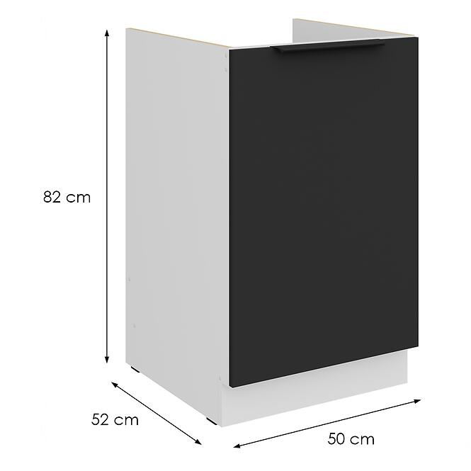 Konyhaszekrény Aria-Bl/Wh Anti Fingerprint 50zl 1f Bb,2