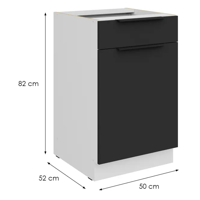 Konyhaszekrény Aria-Bl/Wh Anti Fingerprint 50d 1f 1s Bb,2