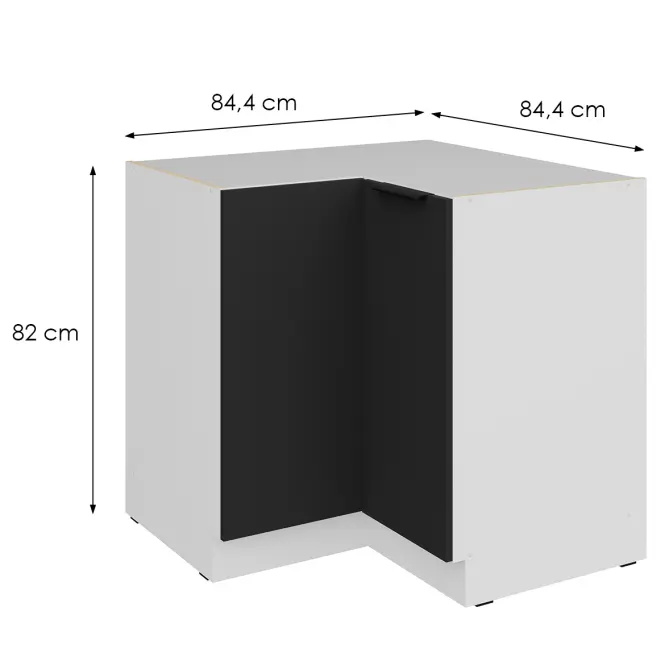 Konyhaszekrény Aria-Bl/Wh Anti Fingerprint 90x90 Dn 2f Bb