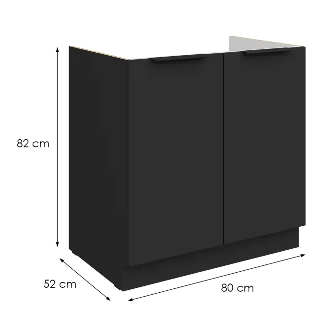 Konyhaszekrény Aria-Bl/Bl Anti Fingerprint 80zl 2f Bb,2