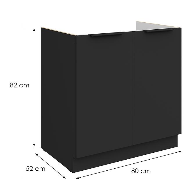 Konyhaszekrény Aria-Bl/Bl Anti Fingerprint 80zl 2f Bb,2