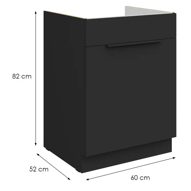 Konyhaszekrény Aria-Bl/Bl Anti Fingerprint 60zl 1s Bb