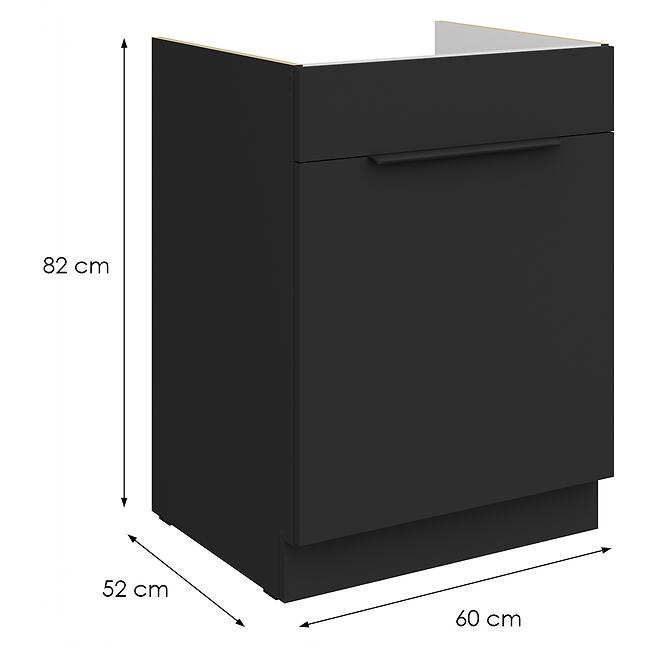 Konyhaszekrény Aria-Bl/Bl Anti Fingerprint 60zl 1s Bb,2