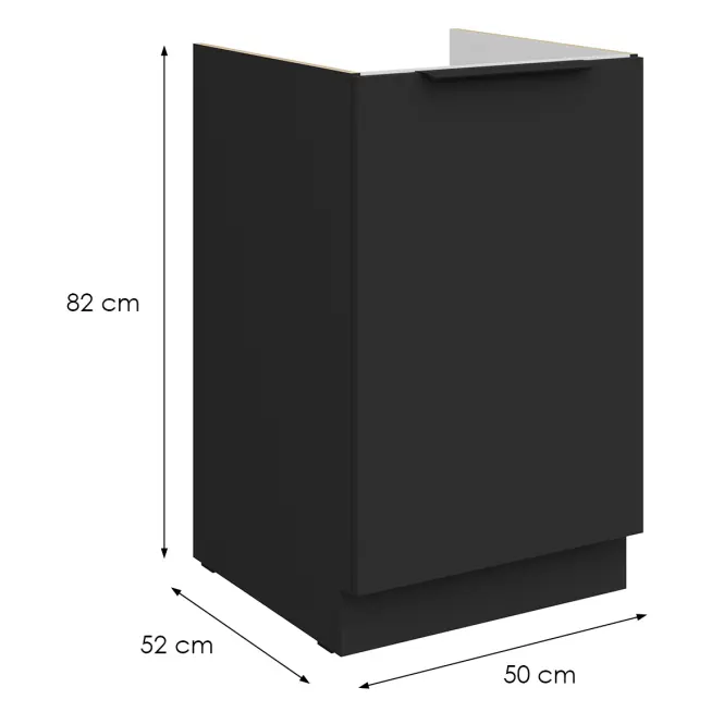 Konyhaszekrény Aria-Bl/Bl Anti Fingerprint 50zl 1f Bb