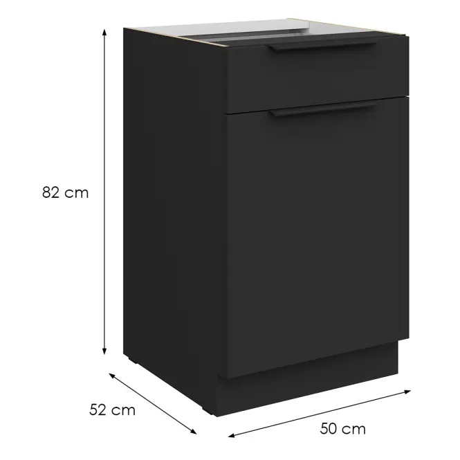 Konyhaszekrény Aria-Bl/Bl Anti Fingerprint 50d 1f 1s Bb