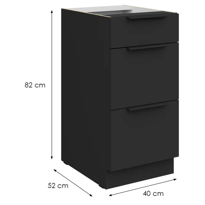 Konyhaszekrény Aria-Bl/Bl Anti Fingerprint 40d 3s Bb,2
