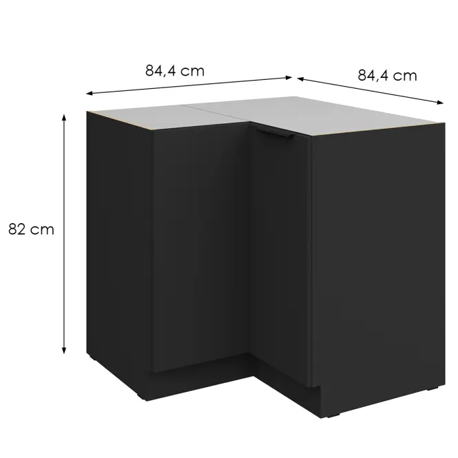 Konyhaszekrény Aria-Bl/Bl Anti Fingerprint 90x90 Dn 2f Bb