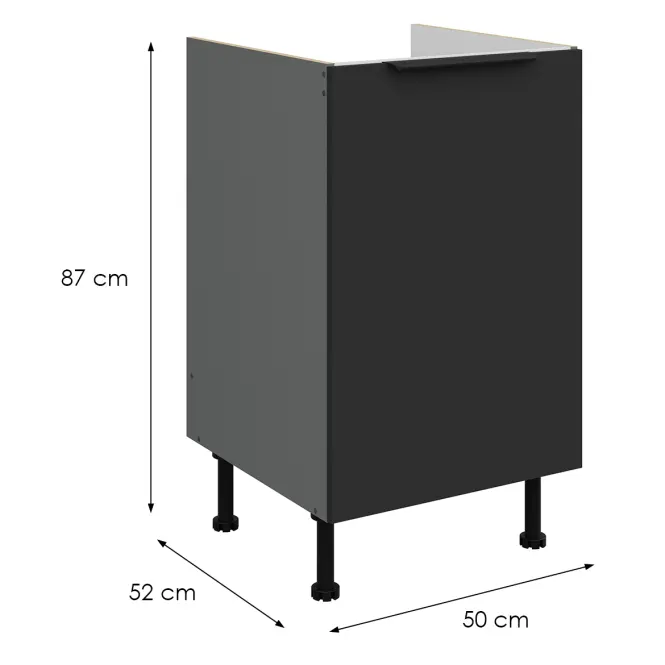 Konyhaszekrény Aria-Bl/Ant Anti Fingerprint 50zl 1f Bb