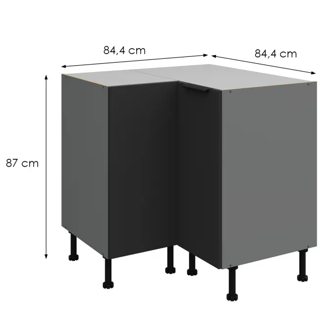 Konyhaszekrény Aria-Bl/Ant Anti Fingerprint 90x90 Dn 2f Bb,2