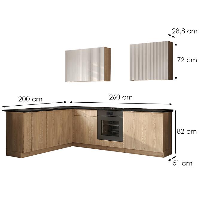 Konyhabútor Sofia 2,0 X 2,6 Tölgy Cremona