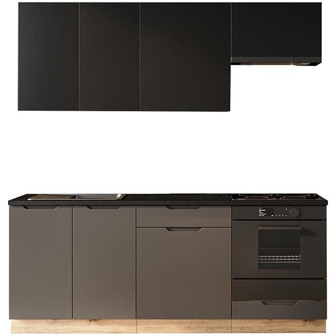Konyhabútor Isabel Fekete borsó Tölgy Artisan/Mocca Grey,2