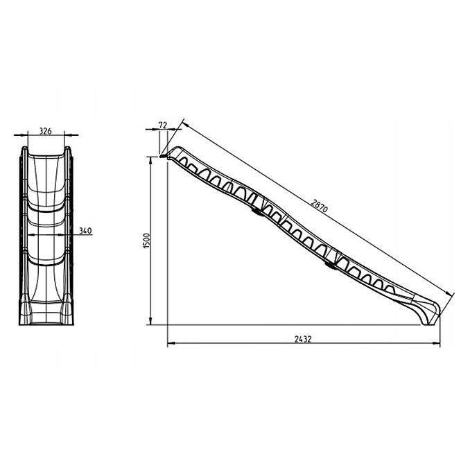 Összerakható csúszda Rocli 3 m piros,3