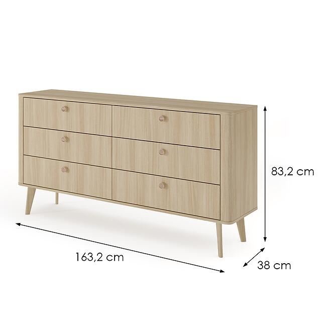 Komód C 163 6s Viki Tölgy Barista,4