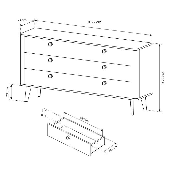 Komód C 163 6s Viki Tölgy Barista,5