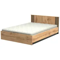 Ágy La30 140x200 Lamelo Tölgy Wotan/Fekete Mat