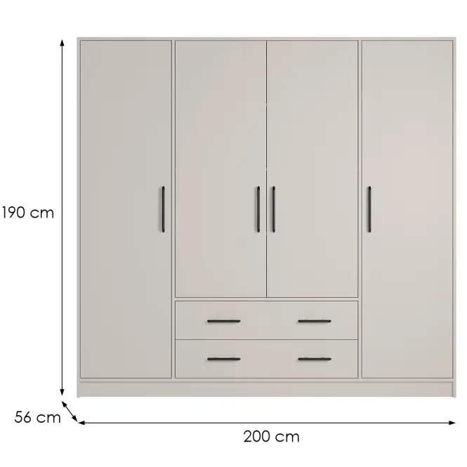 Szekrény Smart Sr1 4d Cashmere,2