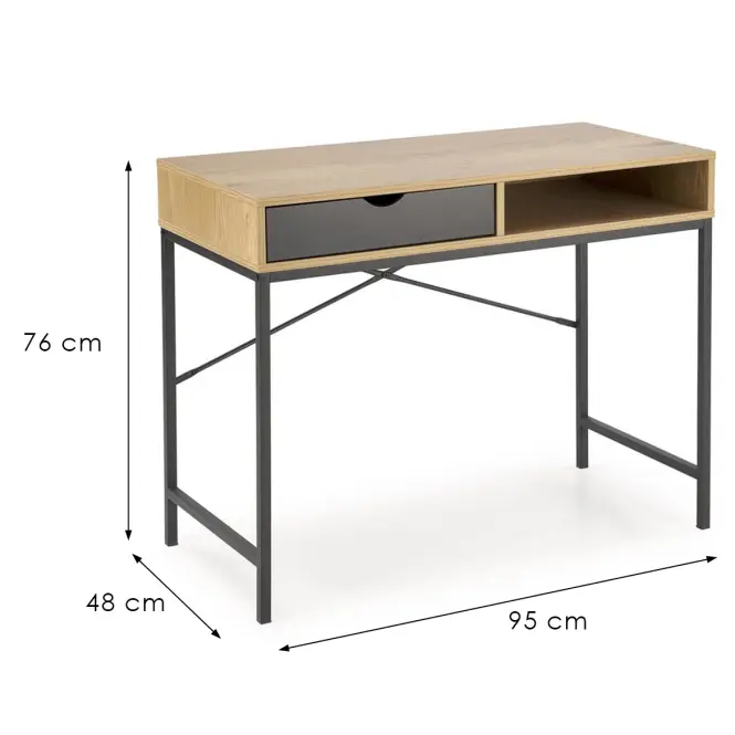 Íróasztal B-50 tölgy arany/fekete