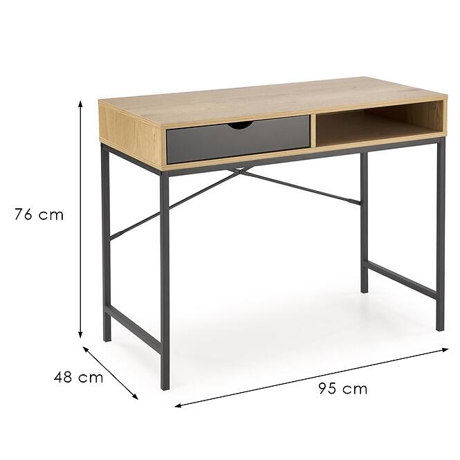 Íróasztal B-50 tölgy arany/fekete