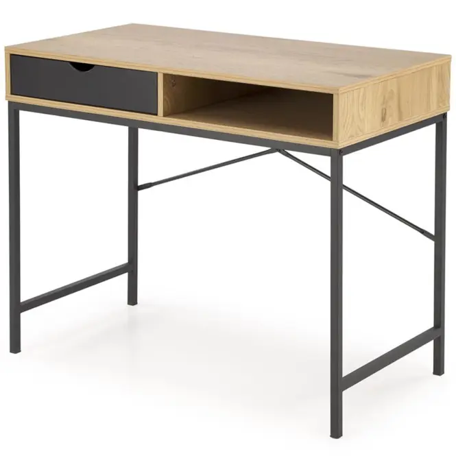 Íróasztal B-50 tölgy arany/fekete,3
