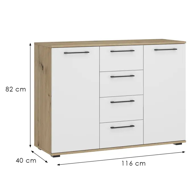 Komód Flex KM-2 artisan/fehér,2