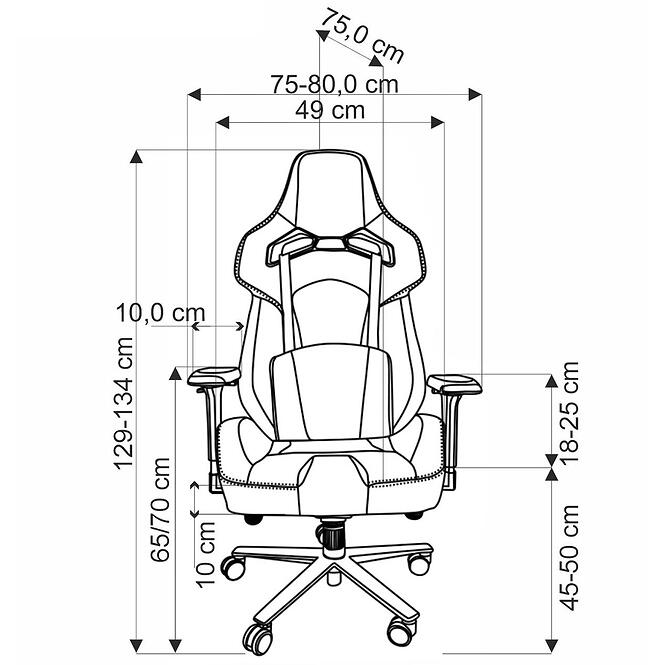 Irodai gaming szék Baldur fekete,13
