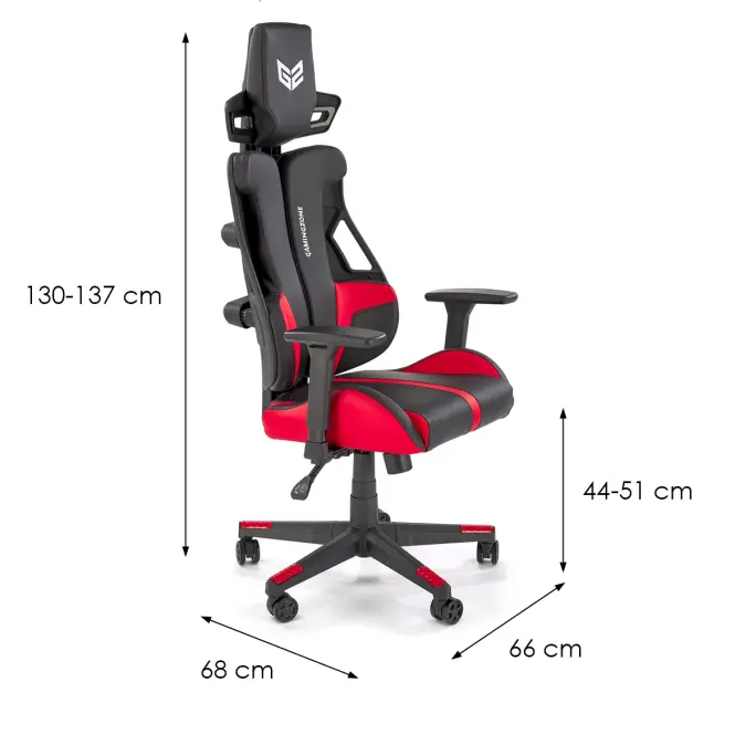 Irodai gaming szék Nitro fekete/piros