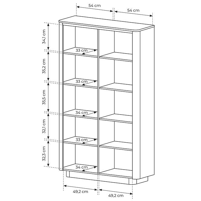 Regál Torro Regál A 2d  tölgy Cremona,6