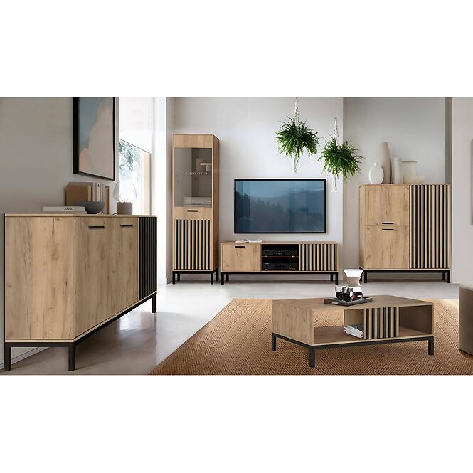 Szekrény RTV Lamino RTV-1 tölgy craft/fekete