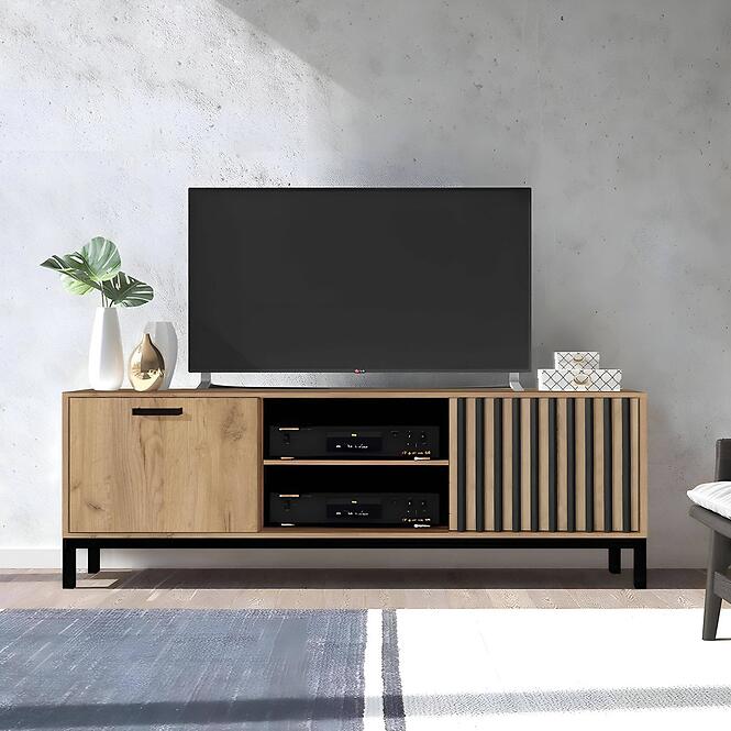 Szekrény RTV Lamino RTV-1 tölgy craft/fekete