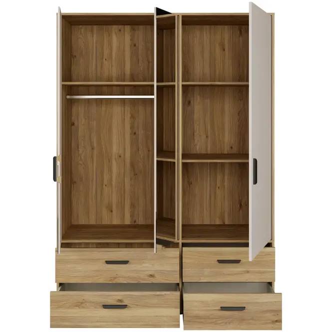 Szekrény Mokkaro  Moks838-M802 1d2lud4sz Homok/Tölgy Mauvella