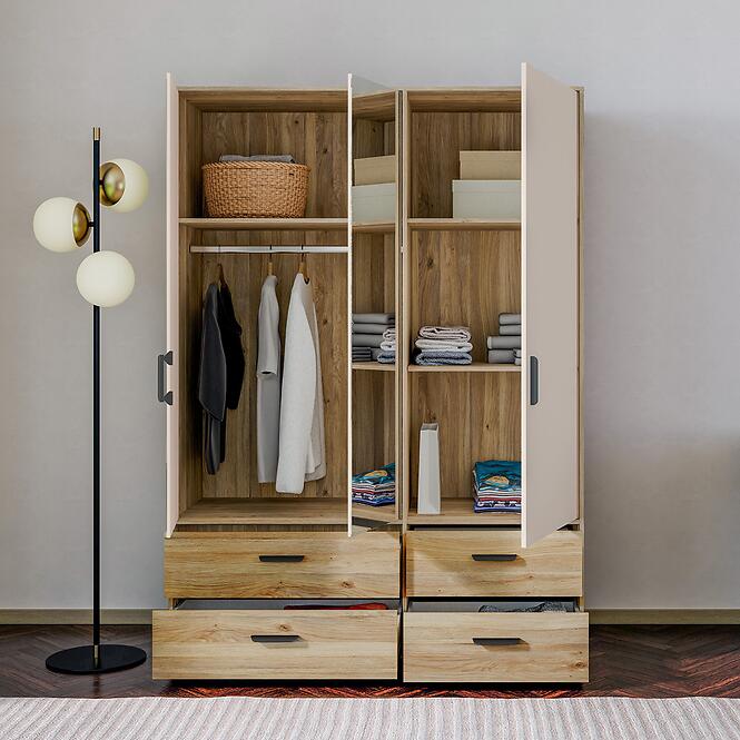 Szekrény Mokkaro  Moks838-M802 1d2lud4sz Homok/Tölgy Mauvella