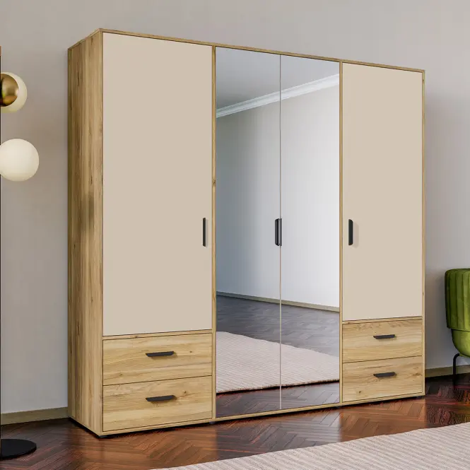 Szekrény Mokkaro  Moks845-M802  2d2lud4sz Homok/Tölgy Mauvella,15