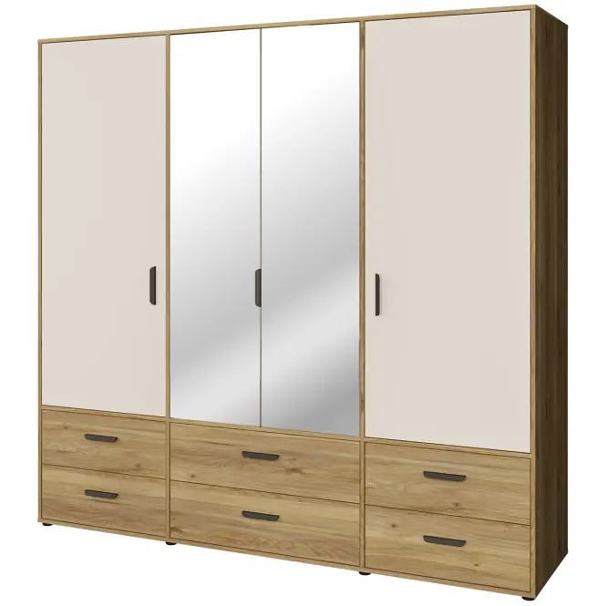Szekrény Mokkaro  Moks846-M802  2d2lud6sz Homok/Tölgy Mauvella