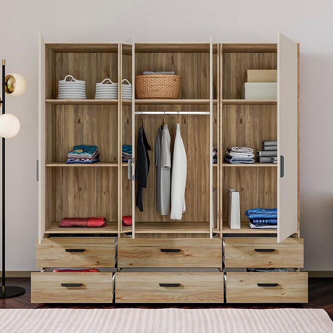 Szekrény Mokkaro  Moks846-M802  2d2lud6sz Homok/Tölgy Mauvella