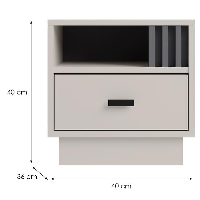 Éjjeliszekrény Allmo Al20 Cashmere,2