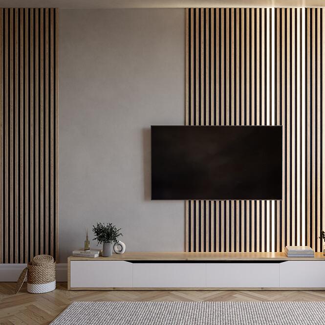 Akusztikus díszlécek lamel a filc Tolgy saragossa lumi led 30x265cm,3