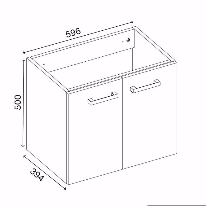Mosdószekrény Paris 60 cm arany tölgy,3