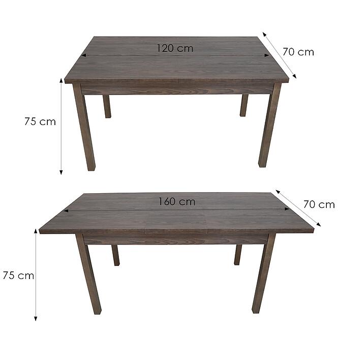 Asztal St-68 120x70+40 Dió Windmill Dark