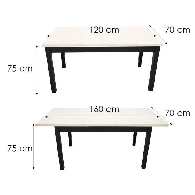 Asztal St-67 120x70+40 Tölgy Kaszmir/Tölgy,2